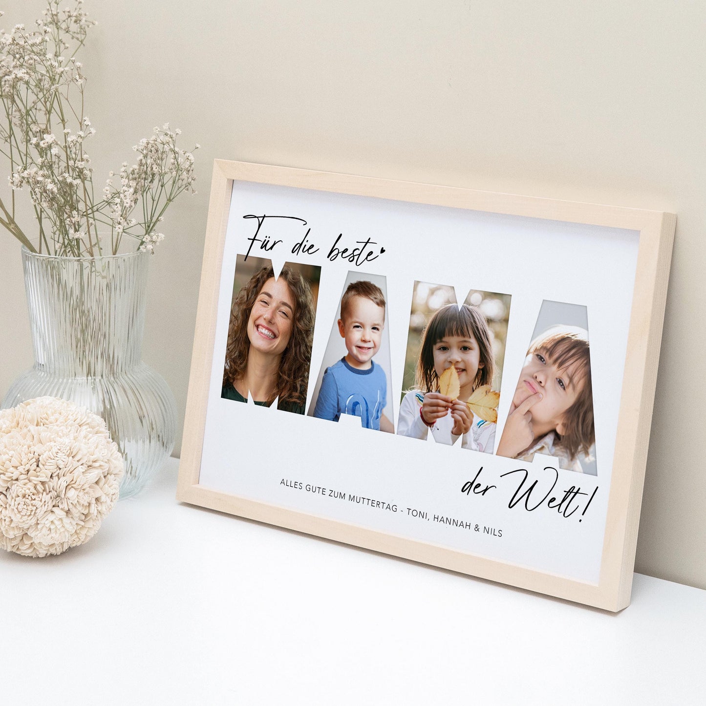 Mama Geschenk Geburtstag Muttertagsgeschenk personalisiert Fotocollage Geburtstagsgeschenk Mutter Fotogeschenk Muttertag (mit & ohne Rahmen)