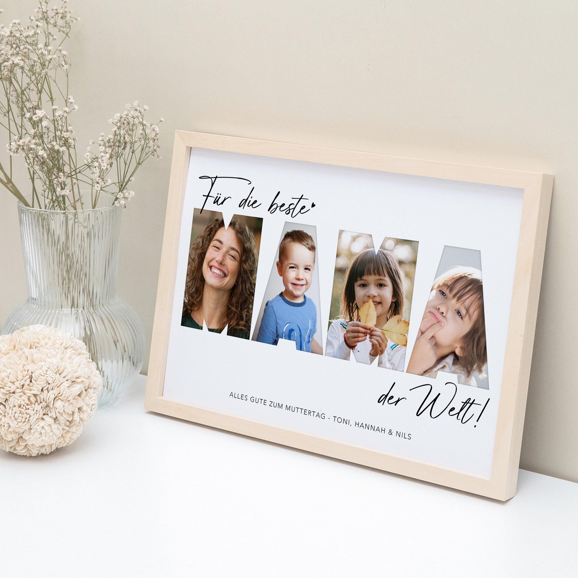 Mama Geschenk Geburtstag Muttertagsgeschenk personalisiert Fotocollage Geburtstagsgeschenk Mutter Fotogeschenk Muttertag (mit & ohne Rahmen)