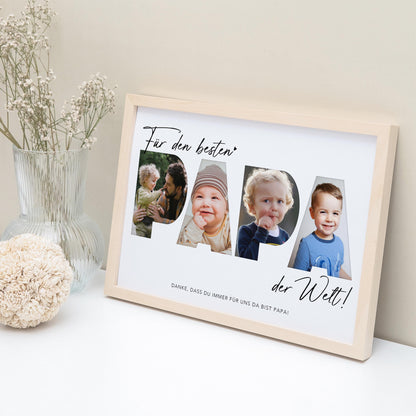 Papa Geschenk Geburtstag Vatertagsgeschenk personalisiert Fotocollage Geburtstagsgeschenk Vater Fotogeschenk Vatertag (mit & ohne Rahmen)