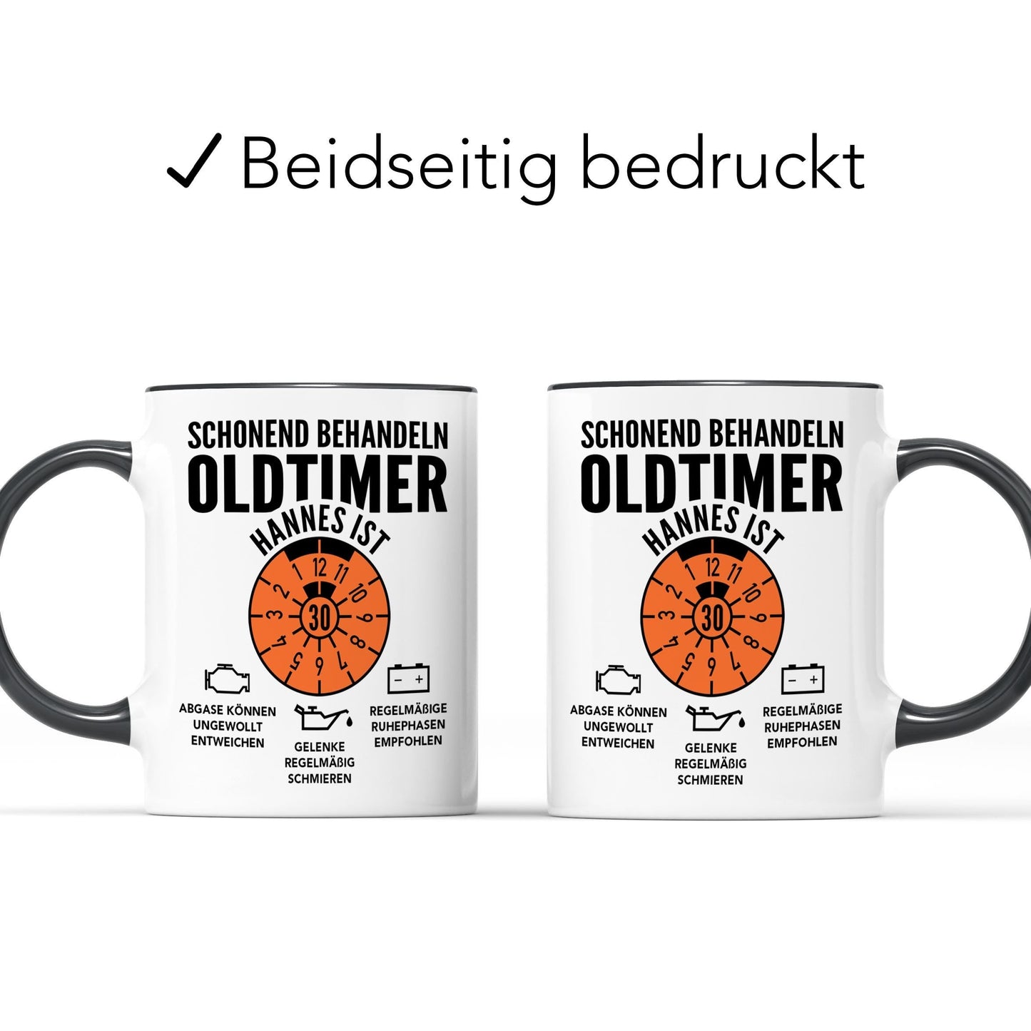 Oldtimer Tasse 30. Geburtstag Mann personalisiert mit Namen Geschenk für Männer Geburtstagsgeschenk Kaffeetasse aus Keramik 330 ml