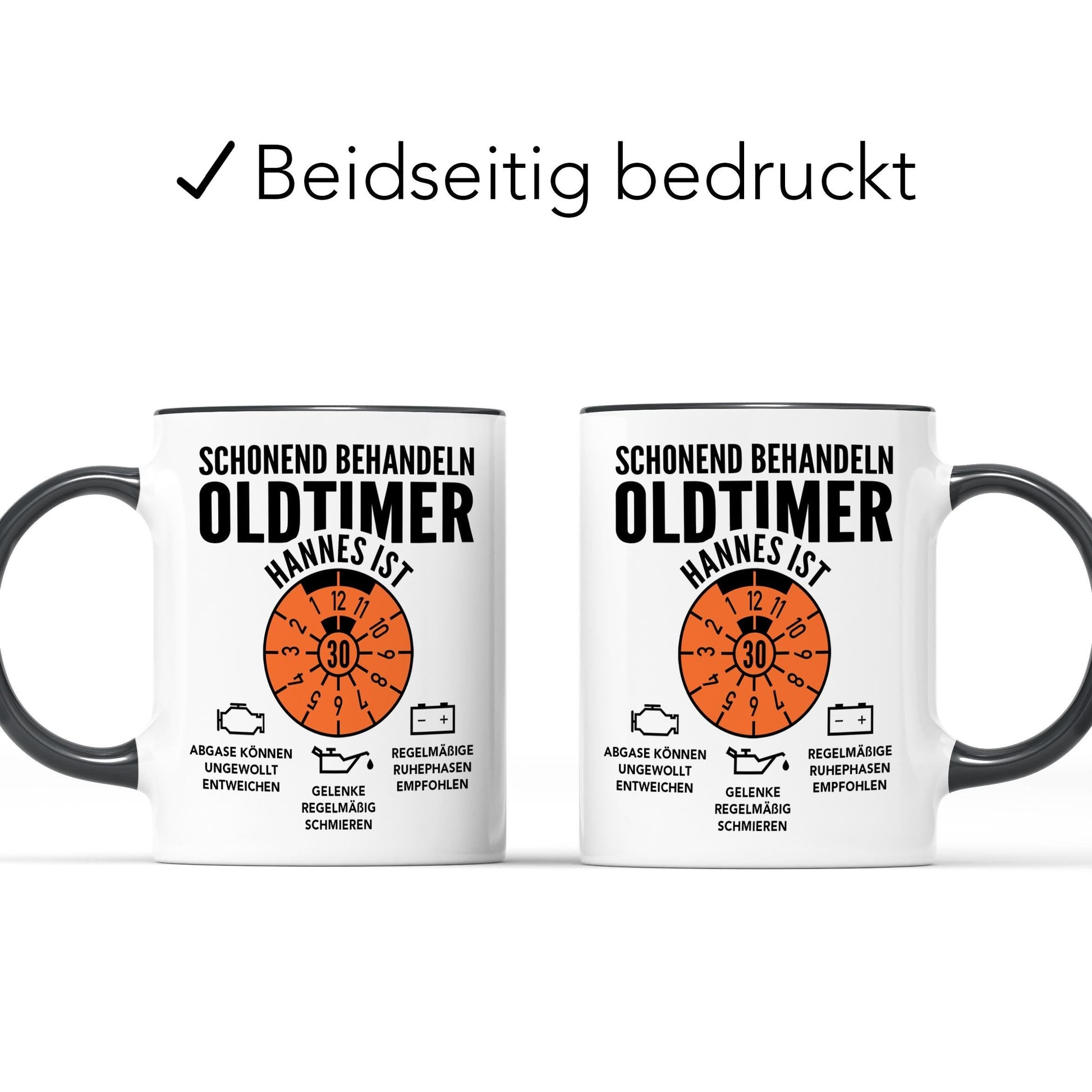 Oldtimer Tasse 30. Geburtstag Mann personalisiert mit Namen Geschenk für Männer Geburtstagsgeschenk Kaffeetasse aus Keramik 330 ml