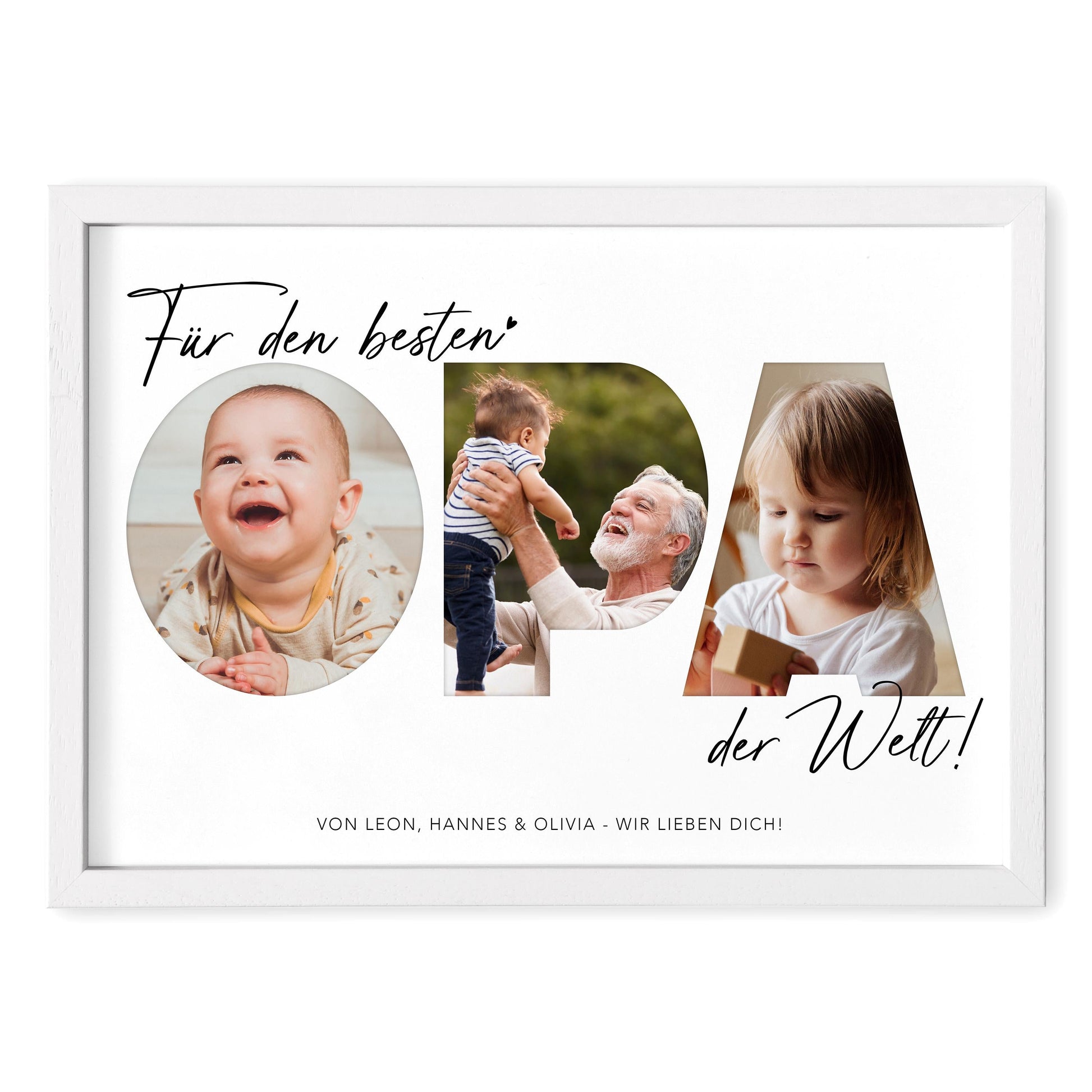 Opa Geschenk Geburtstag Vatertagsgeschenk personalisiert Fotocollage Geburtstagsgeschenk Großvater Fotogeschenk Vatertag (mit & ohne Rahmen)