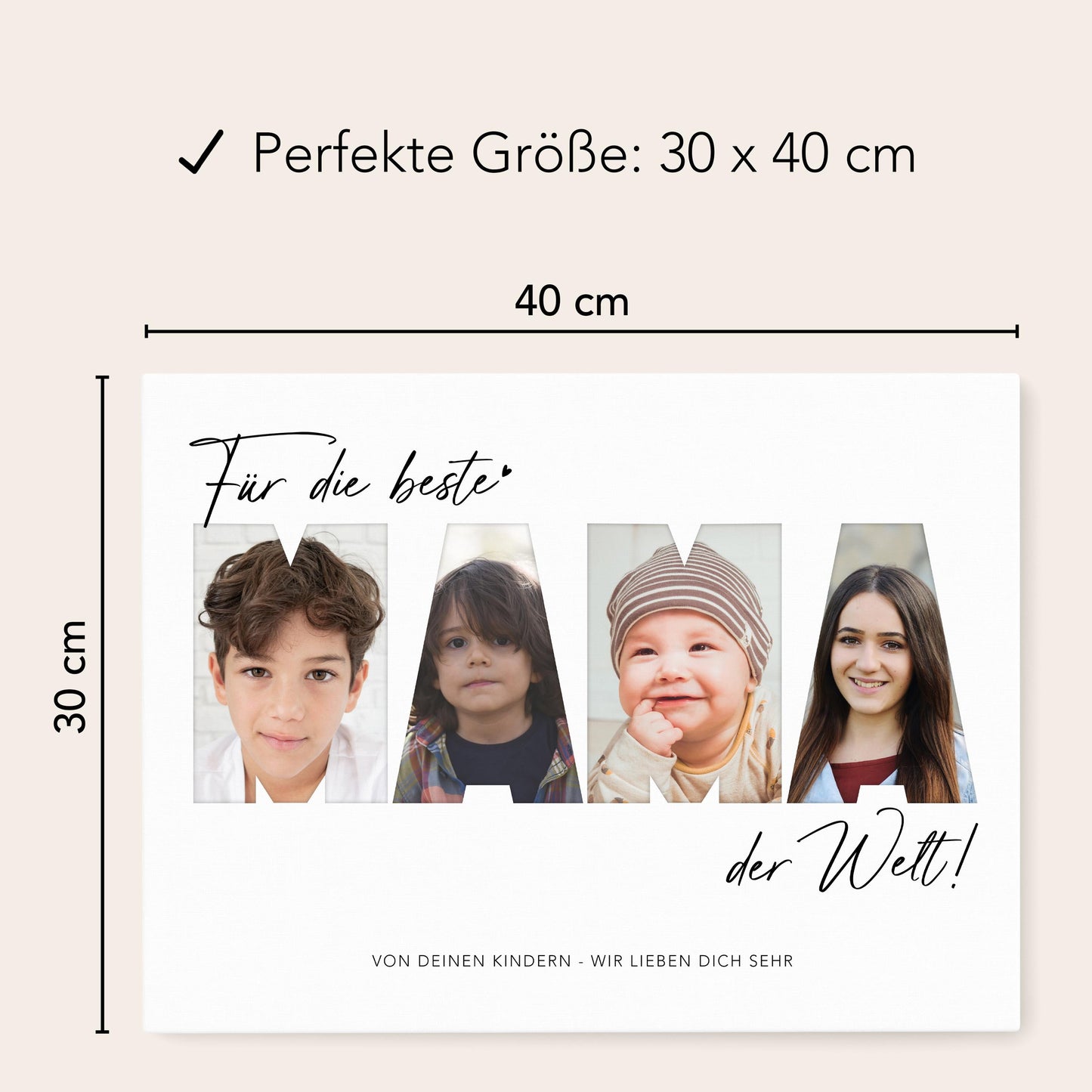 Geburtstagsgeschenk Mama Muttertagsgeschenk personalisierte Leinwand Fotocollage Mutter Fotoleinwand Geschenk zum Geburtstag 30x40 cm