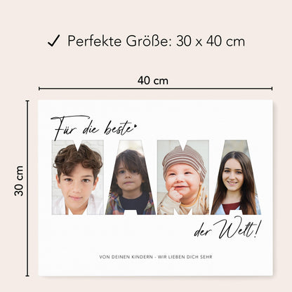 Geburtstagsgeschenk Mama Muttertagsgeschenk personalisierte Leinwand Fotocollage Mutter Fotoleinwand Geschenk zum Geburtstag 30x40 cm