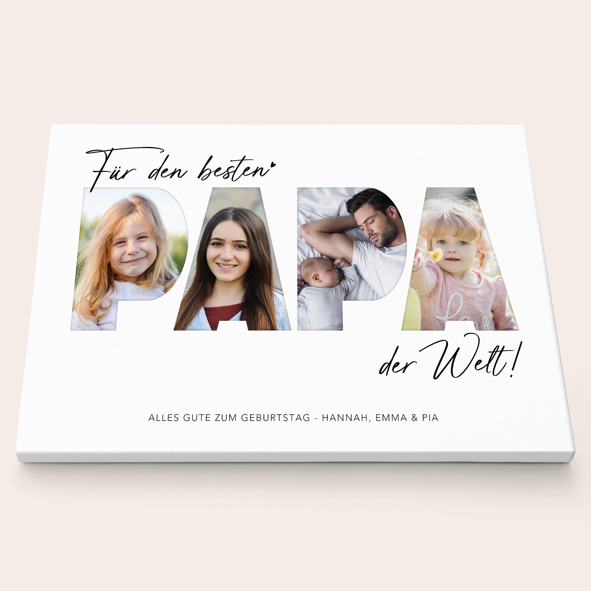 Geburtstagsgeschenk Papa Vatertagsgeschenk personalisierte Leinwand Fotocollage Vater Fotoleinwand Geschenk zum Geburtstag 30x40 cm