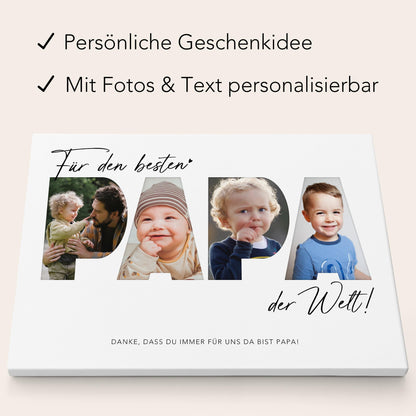 Geburtstagsgeschenk Papa Vatertagsgeschenk personalisierte Leinwand Fotocollage Vater Fotoleinwand Geschenk zum Geburtstag 30x40 cm