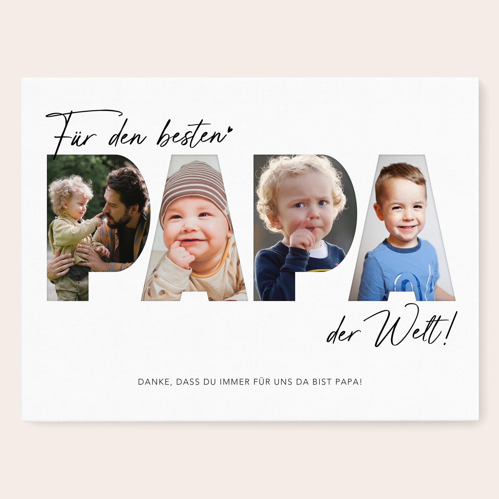 Geburtstagsgeschenk Papa Vatertagsgeschenk personalisierte Leinwand Fotocollage Vater Fotoleinwand Geschenk zum Geburtstag 30x40 cm