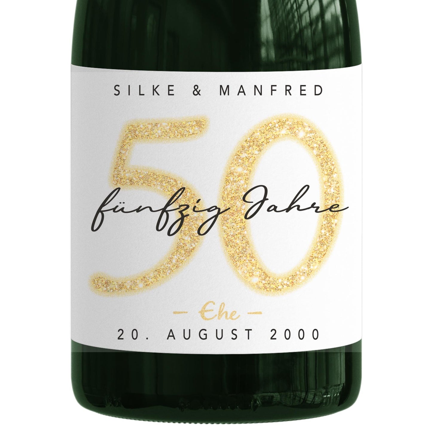 Geschenk Goldene Hochzeit personalisierte Flaschenetiketten Hochzeitstag Hochzeit Jubiläum 50 Jahre Etiketten Sektflasche 2 Stk. | 9x13 cm