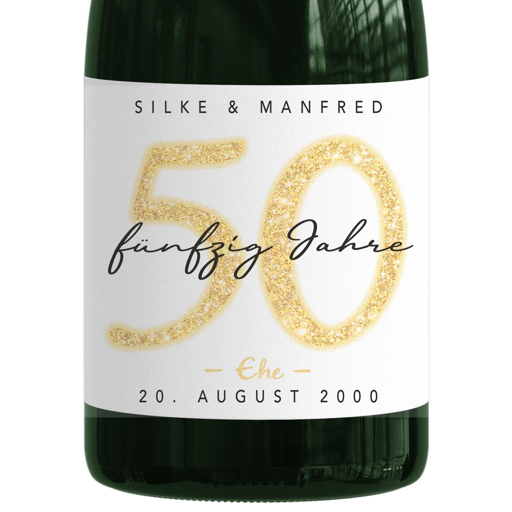 Geschenk Goldene Hochzeit personalisierte Flaschenetiketten Hochzeitstag Hochzeit Jubiläum 50 Jahre Etiketten Sektflasche 2 Stk. | 9x13 cm