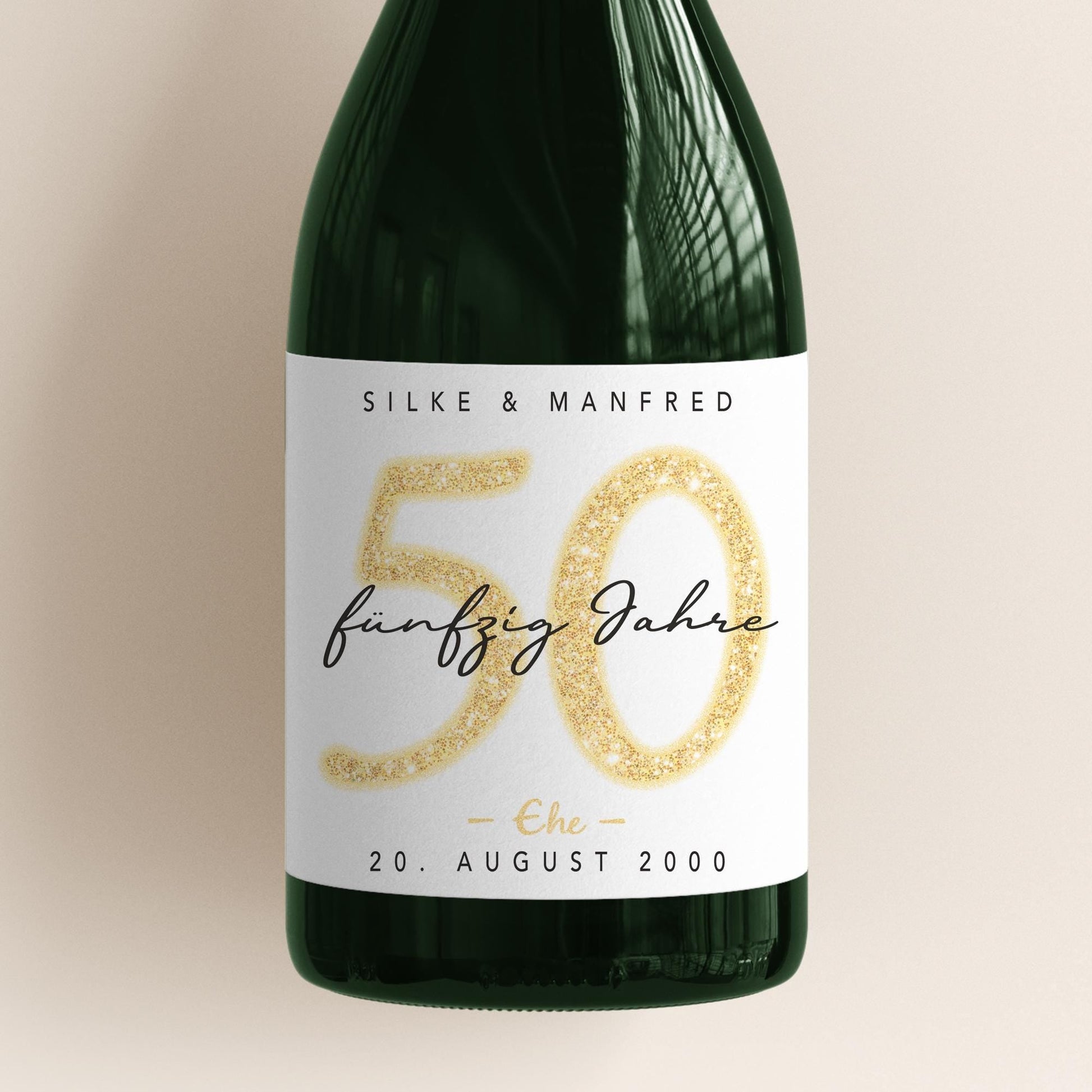 Geschenk Goldene Hochzeit personalisierte Flaschenetiketten Hochzeitstag Hochzeit Jubiläum 50 Jahre Etiketten Sektflasche 2 Stk. | 9x13 cm