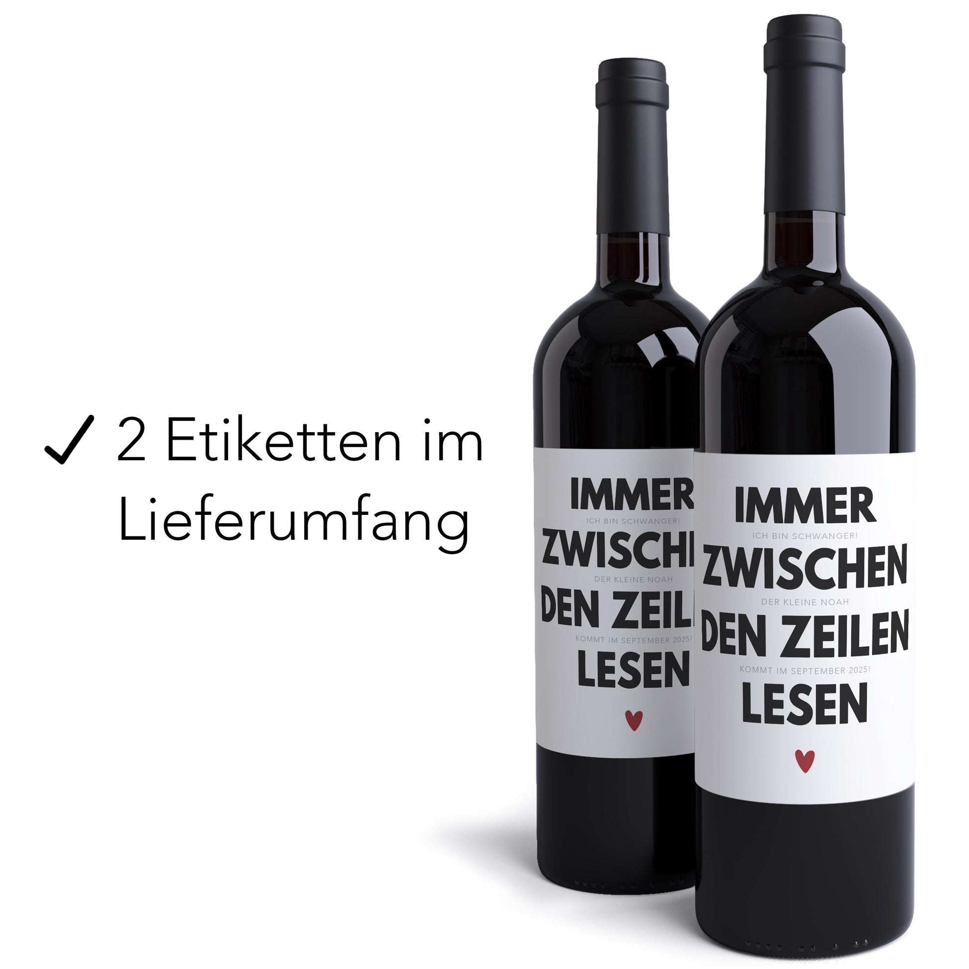 Ihr werdet Oma und Opa Weinetiketten personalisiert zum Schwangerschaft verkünden Großeltern Wein Geschenk Etiketten 2 Stk. | 10x12 cm