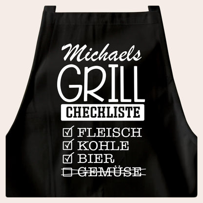 Grillschürze personalisiert Mann Schürze für Männer lustiges Grillzubehör Geschenk Grillgeschenk Kochschürze Schwarz