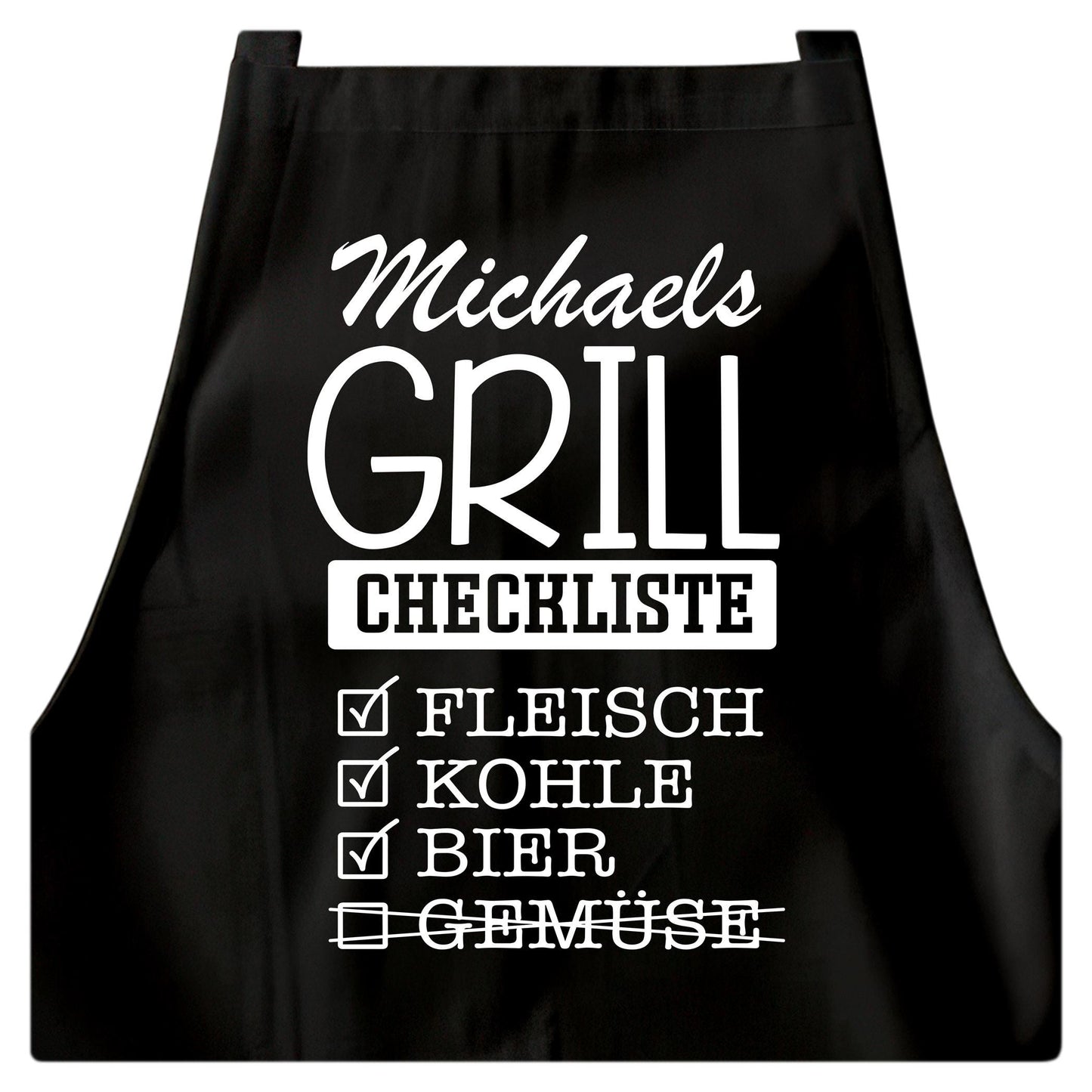 Grillschürze personalisiert Mann Schürze für Männer lustiges Grillzubehör Geschenk Grillgeschenk Kochschürze Schwarz