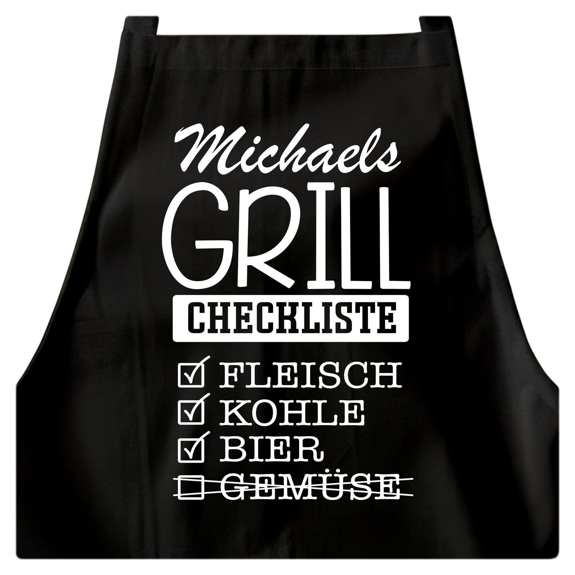 Grillschürze personalisiert Mann Schürze für Männer lustiges Grillzubehör Geschenk Grillgeschenk Kochschürze Schwarz