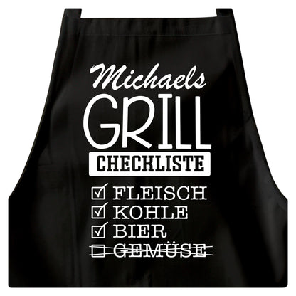 Grillschürze personalisiert Mann Schürze für Männer lustiges Grillzubehör Geschenk Grillgeschenk Kochschürze Schwarz