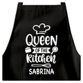 Kochschürze Damen personalisiert Schürze für Frauen lustiges Geschenk "Queen of the kitchen" Küchenschürze Backschürze Schwarz