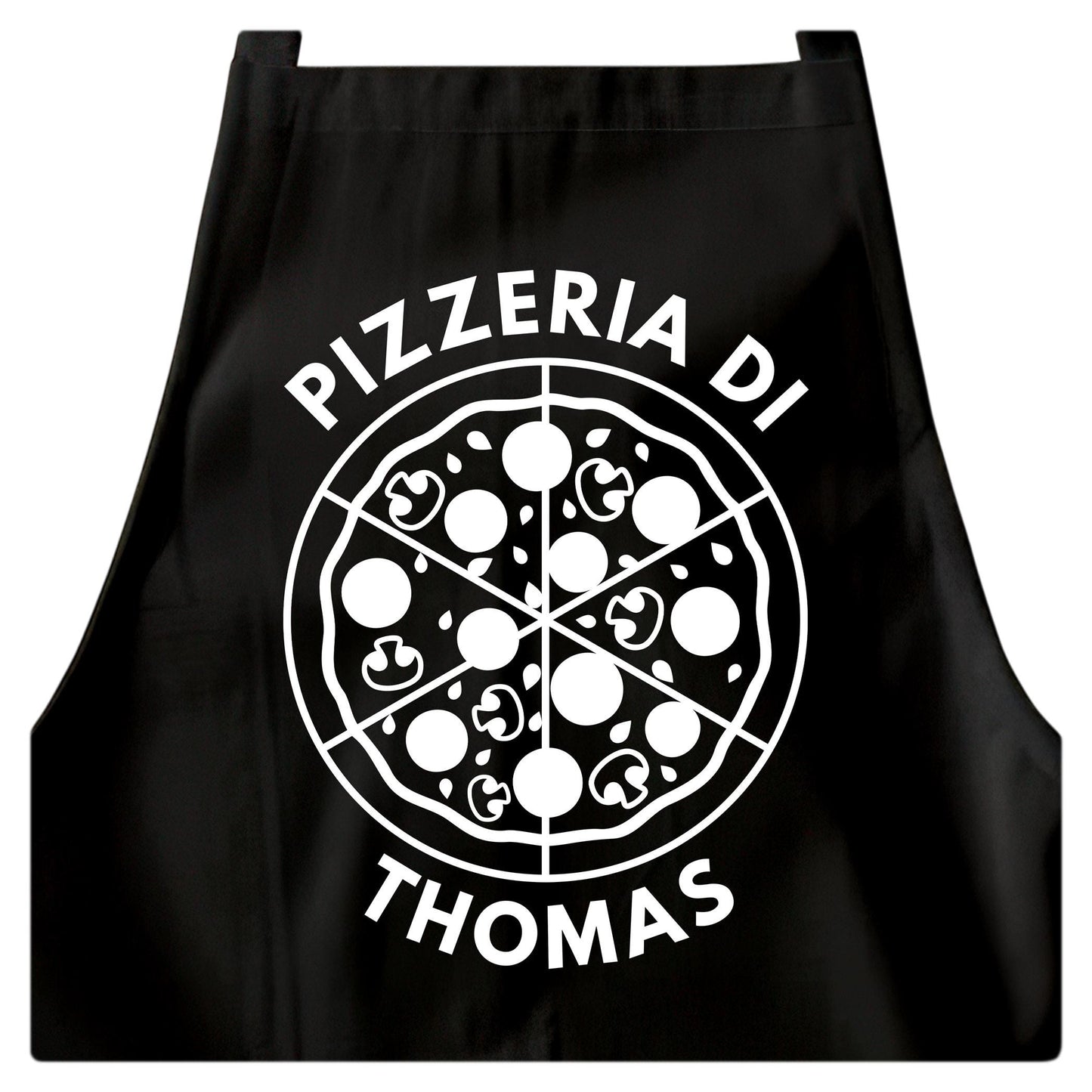 Pizza Schürze personalisierte Pizzabäcker Kochschürze Herren Frauen lustiges Geschenk Pizzeria Küchenschürze Schwarz