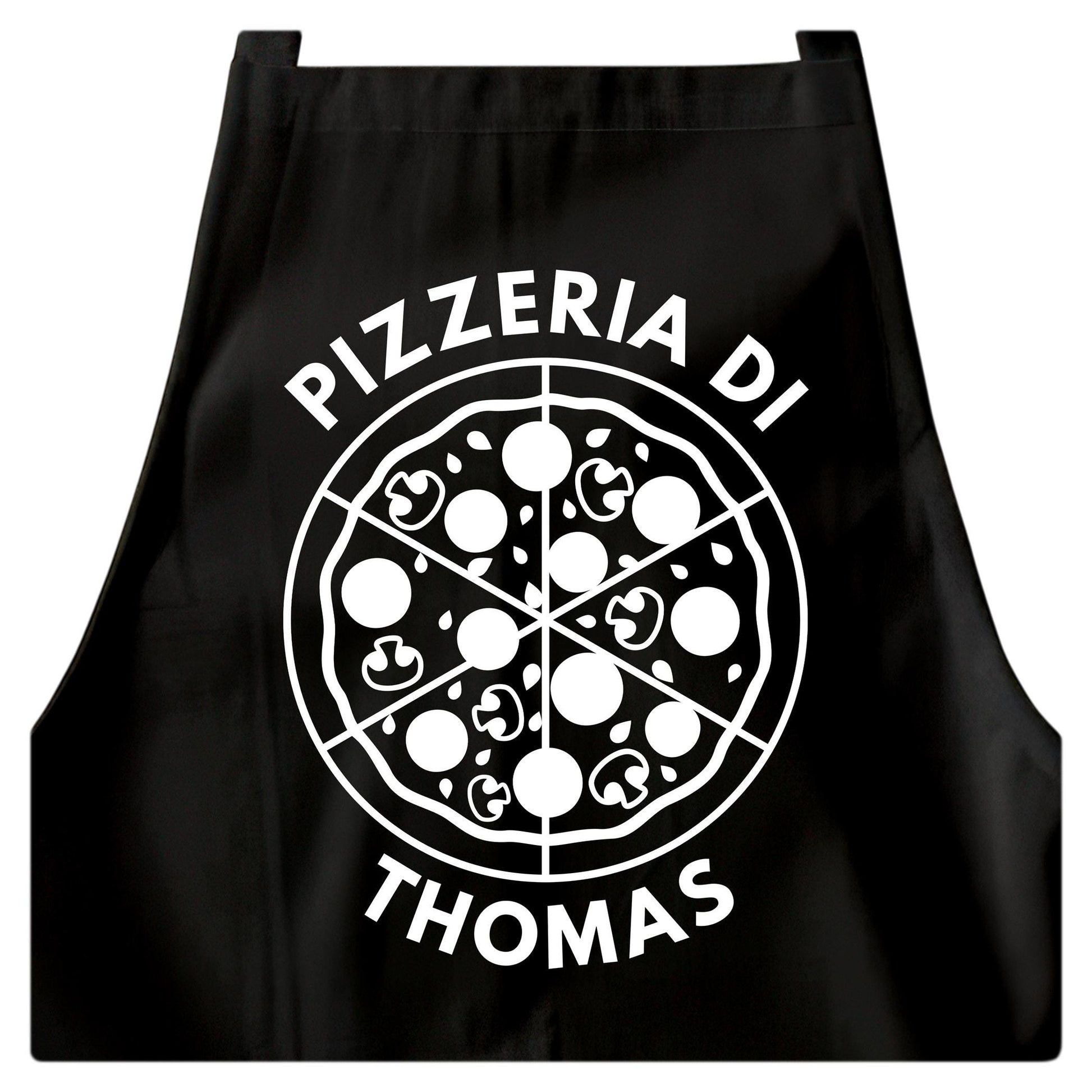 Pizza Schürze personalisierte Pizzabäcker Kochschürze Herren Frauen lustiges Geschenk Pizzeria Küchenschürze Schwarz