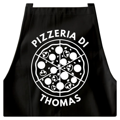 Pizza Schürze personalisierte Pizzabäcker Kochschürze Herren Frauen lustiges Geschenk Pizzeria Küchenschürze Schwarz
