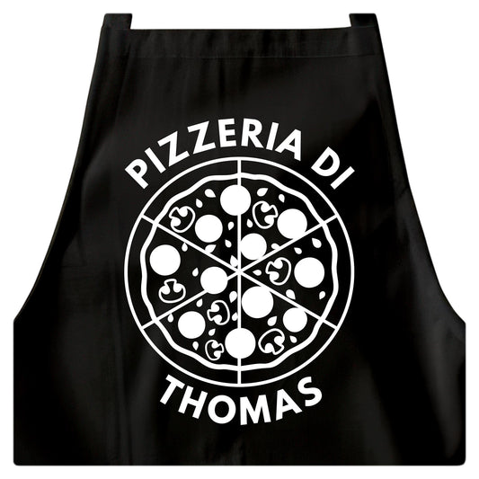 Pizza Schürze personalisierte Pizzabäcker Kochschürze Herren Frauen lustiges Geschenk Pizzeria Küchenschürze Schwarz