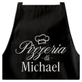 Pizza Schürze personalisierte Pizzabäcker Kochschürze Herren Frauen lustiges Geschenk Pizzeria Küchenschürze Schwarz