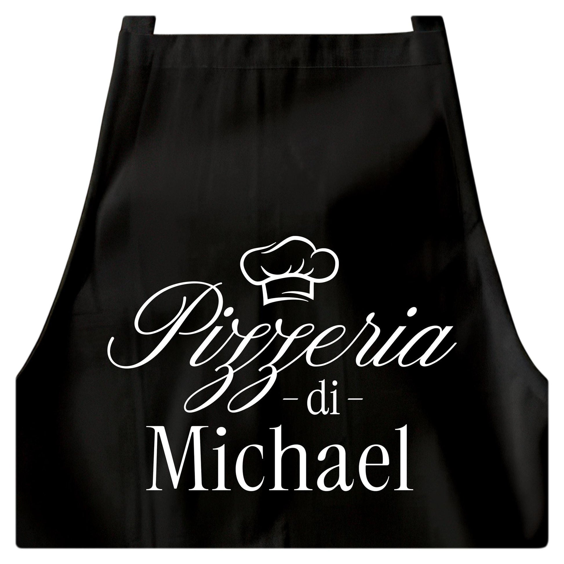 Pizza Schürze personalisierte Pizzabäcker Kochschürze Herren Frauen lustiges Geschenk Pizzeria Küchenschürze Schwarz