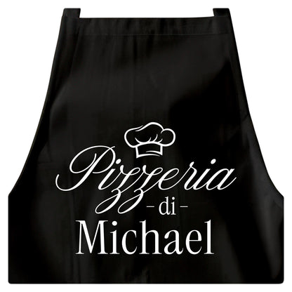 Pizza Schürze personalisierte Pizzabäcker Kochschürze Herren Frauen lustiges Geschenk Pizzeria Küchenschürze Schwarz