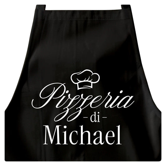 Pizza Schürze personalisierte Pizzabäcker Kochschürze Herren Frauen lustiges Geschenk Pizzeria Küchenschürze Schwarz