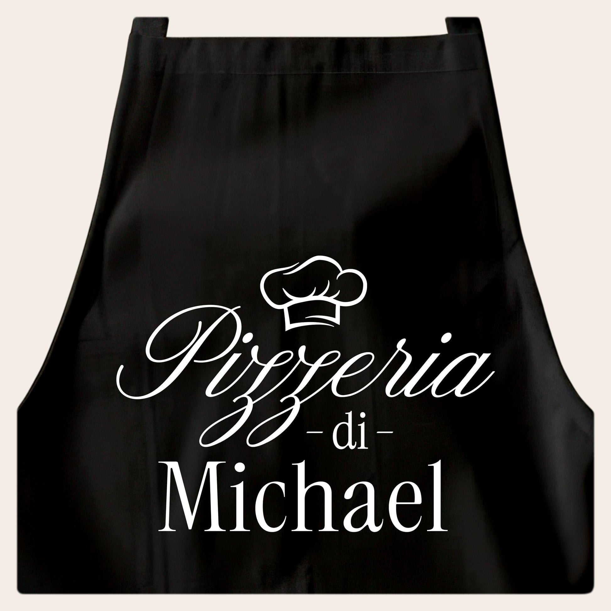 Pizza Schürze personalisierte Pizzabäcker Kochschürze Herren Frauen lustiges Geschenk Pizzeria Küchenschürze Schwarz