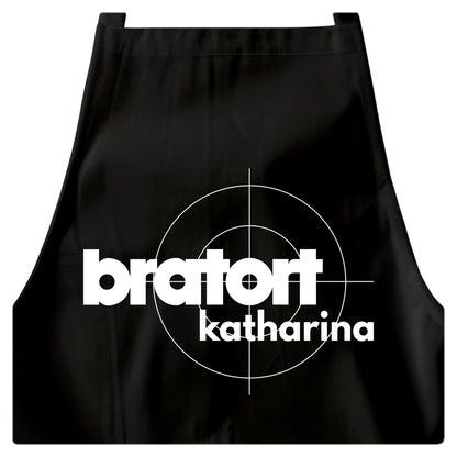 Bratort Kochschürze personalisierte Schürze Grillschürze für Männer Frauen lustiges Geschenk Grillzubehör Küchenschürze Schwarz