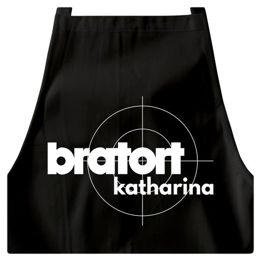 Bratort Kochschürze personalisierte Schürze Grillschürze für Männer Frauen lustiges Geschenk Grillzubehör Küchenschürze Schwarz