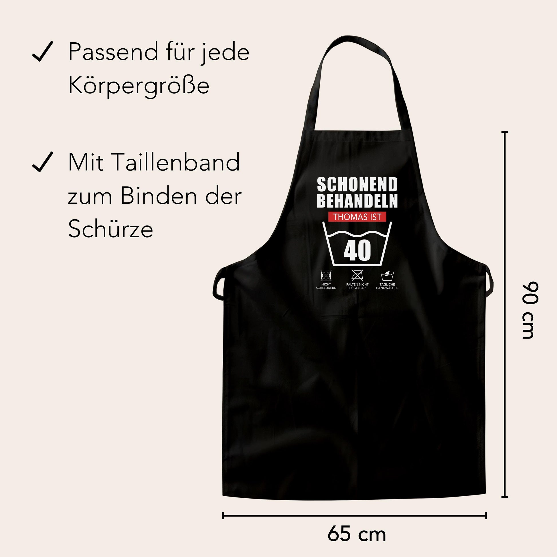 40. Geburtstag Geschenk Schürze personalisiert "Schonend behandeln" personalisiert lustiges Geburtstagsgeschenk Küchenschürze Grillschürze
