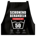 50. Geburtstag Geschenk Schürze personalisiert "Schonend behandeln" personalisiert lustiges Geburtstagsgeschenk Küchenschürze Grillschürze