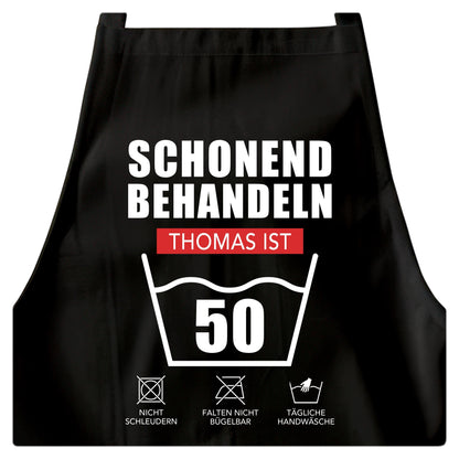 50. Geburtstag Geschenk Schürze personalisiert "Schonend behandeln" personalisiert lustiges Geburtstagsgeschenk Küchenschürze Grillschürze