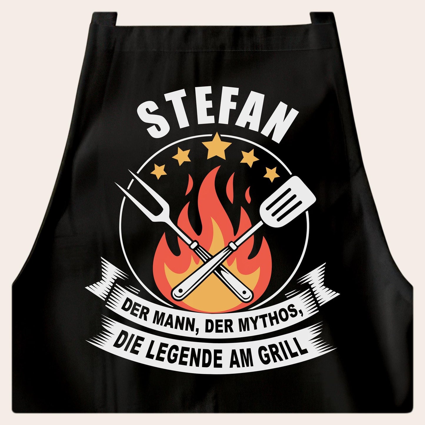 Grillschürze personalisiert für Männer Kochschürze Herren lustiges Grillzubehör Geschenk Grillgeschenk Mann Grillmeister Schürze Schwarz
