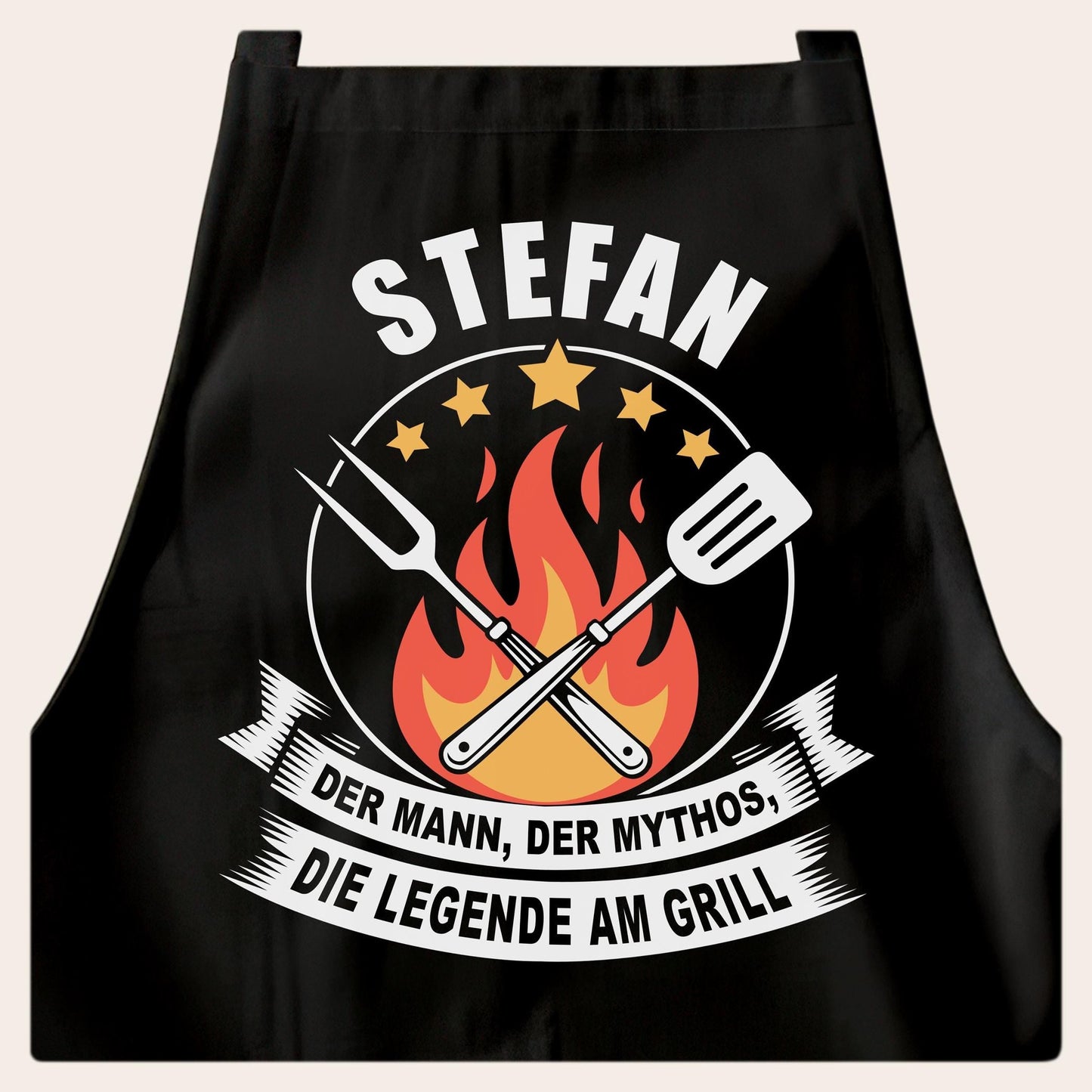 Grillschürze personalisiert für Männer Kochschürze Herren lustiges Grillzubehör Geschenk Grillgeschenk Mann Grillmeister Schürze Schwarz