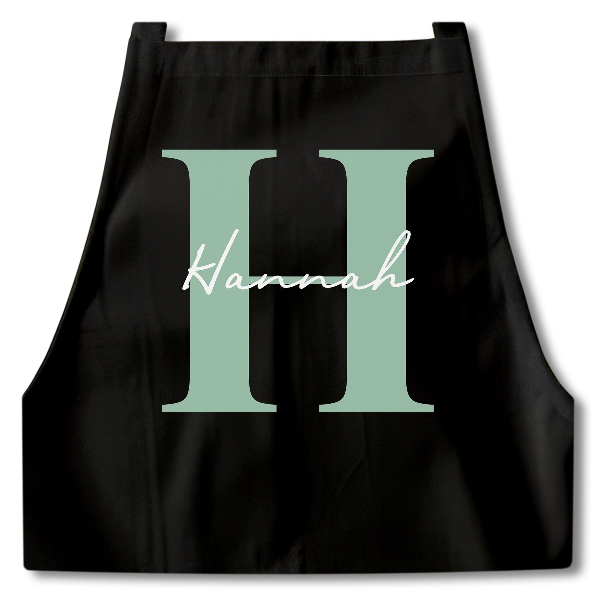 Kochschürze Damen Schürze personalisiert Geschenk für Mama Oma Frauen Küchenschürze Buchstabe Überwurfschürze Backschürze Schwarz
