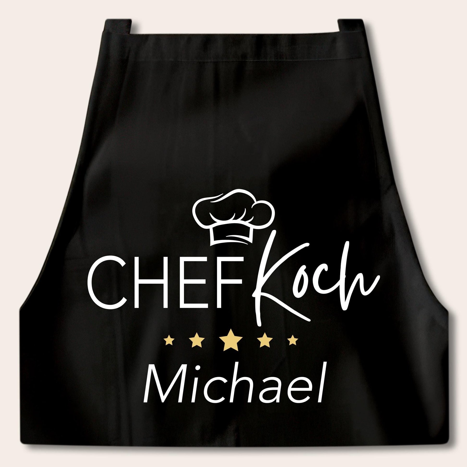 Kochschürze Mann Schürze Chefkoch personalisiert Küchenschürze Männer Geschenk Koch Grillschürze Schwarz