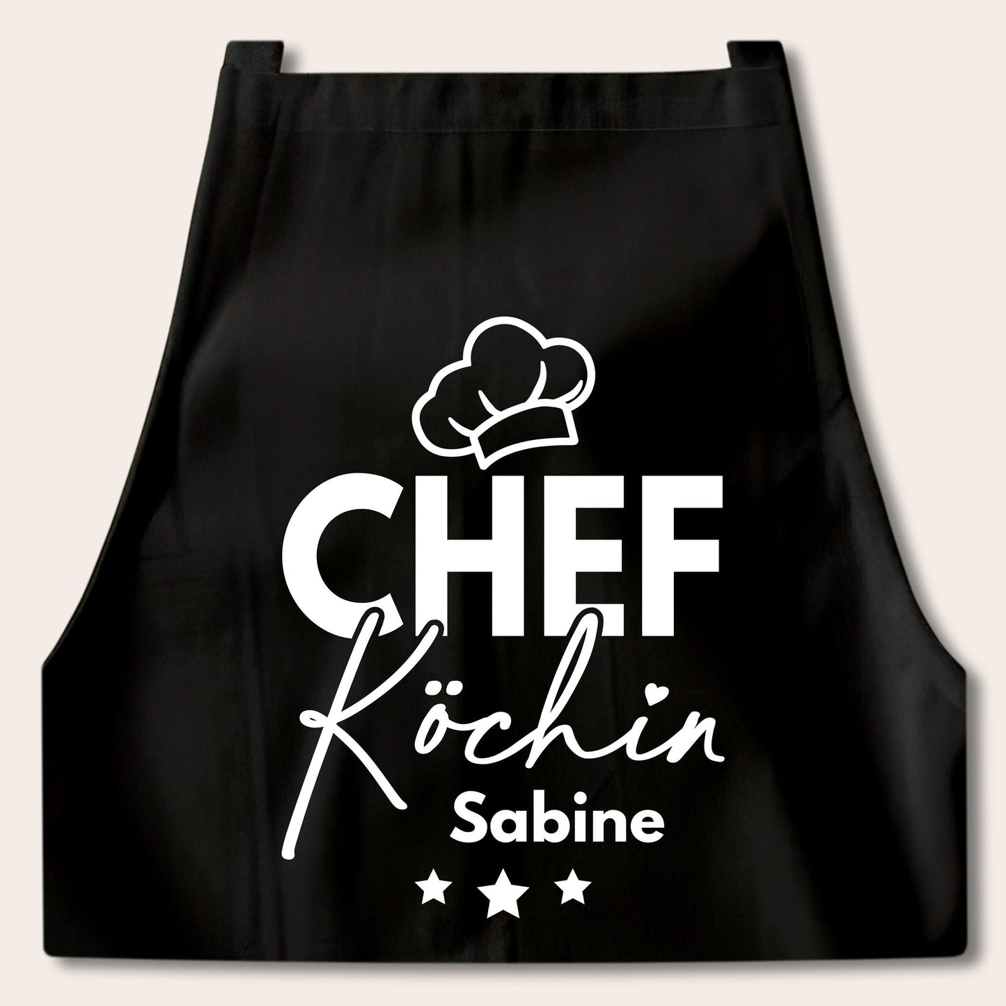 Schürze Damen personalisiert Kochschürze für Frauen lustiges Geschenk Chefköchin Köchin Küchenschürze Backschürze Schwarz