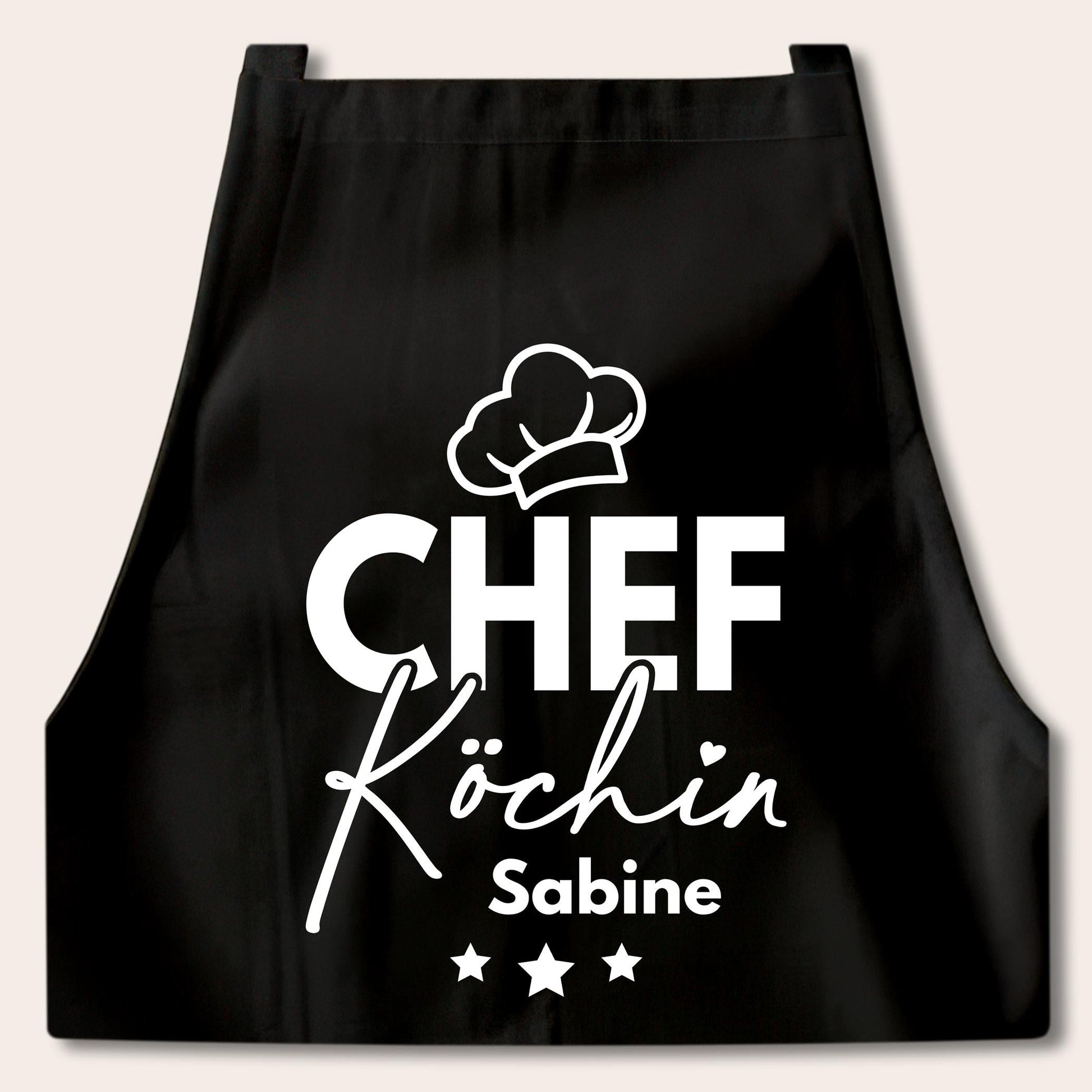 Schürze Damen personalisiert Kochschürze für Frauen lustiges Geschenk Chefköchin Köchin Küchenschürze Backschürze Schwarz