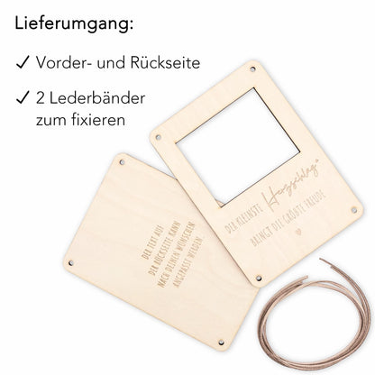 Schwangerschaft verkünden personalisierter Ultraschallbild Bilderrahmen Ultraschall Holzrahmen Geschenk Schwangerschaftsverkündung 12x17 cm