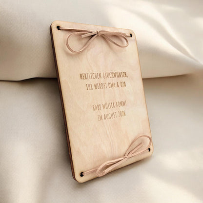 Schwangerschaft verkünden personalisierter Ultraschallbild Bilderrahmen Ultraschall Holzrahmen Geschenk Schwangerschaftsverkündung 12x17 cm