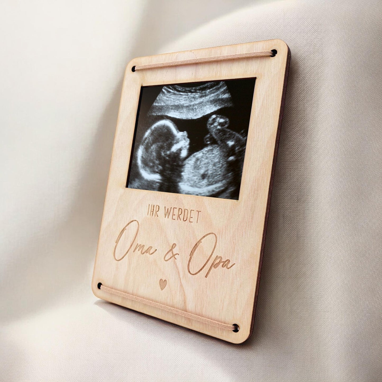 Ihr werdet Oma und Opa personalisierter Ultraschallbild Bilderrahmen Ultraschall Holzrahmen Geschenk Schwangerschaft verkünden 12x17 cm