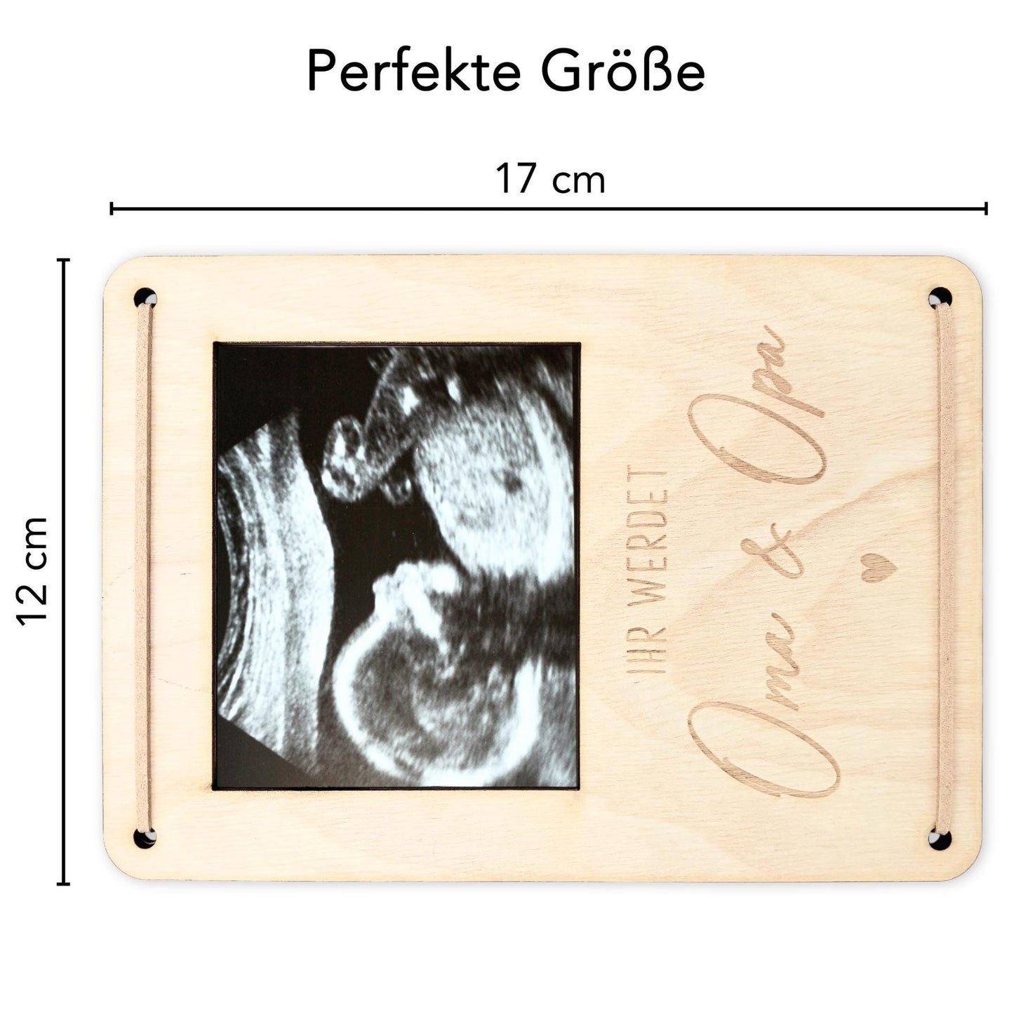 Ihr werdet Oma und Opa personalisierter Ultraschallbild Bilderrahmen Ultraschall Holzrahmen Geschenk Schwangerschaft verkünden 12x17 cm