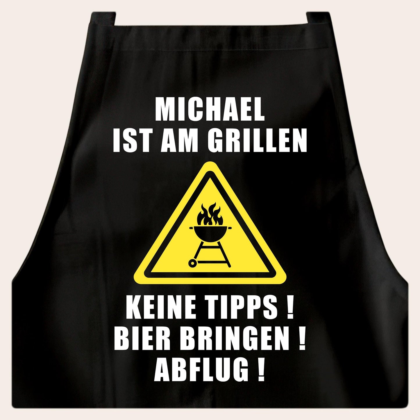 Grillschürze Mann personalisiert für Männer Kochschürze Herren lustiges Grillzubehör Geschenk Grillgeschenk Grillmeister Schürze Schwarz