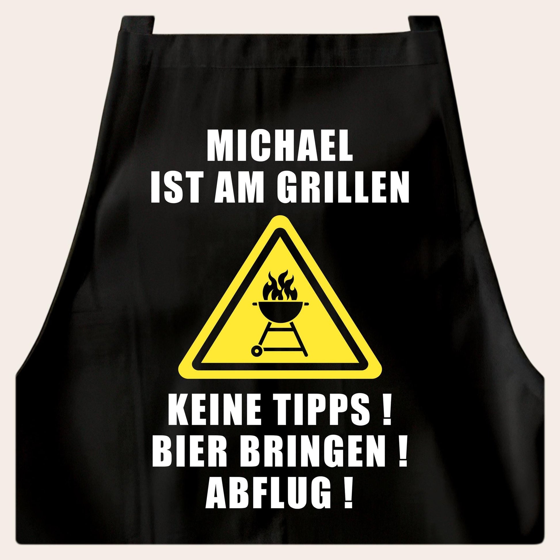 Grillschürze Mann personalisiert für Männer Kochschürze Herren lustiges Grillzubehör Geschenk Grillgeschenk Grillmeister Schürze Schwarz