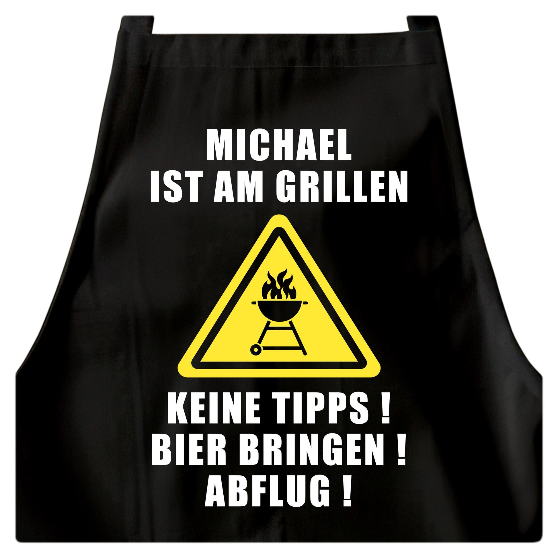 Grillschürze Mann personalisiert für Männer Kochschürze Herren lustiges Grillzubehör Geschenk Grillgeschenk Grillmeister Schürze Schwarz