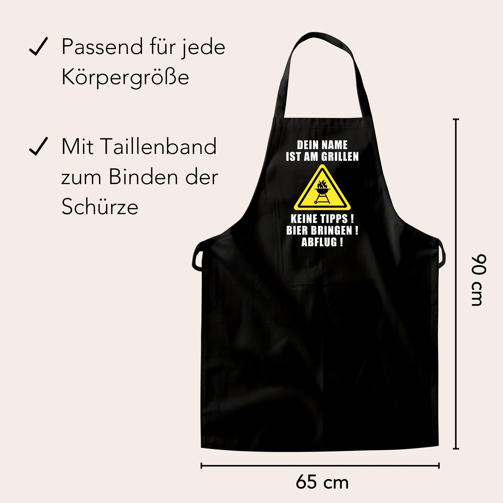 Grillschürze Mann personalisiert für Männer Kochschürze Herren lustiges Grillzubehör Geschenk Grillgeschenk Grillmeister Schürze Schwarz