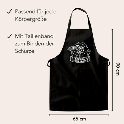 Pizza Schürze personalisierte Pizzabäcker Kochschürze Herren Frauen lustiges Geschenk Pizzeria Küchenschürze Schwarz
