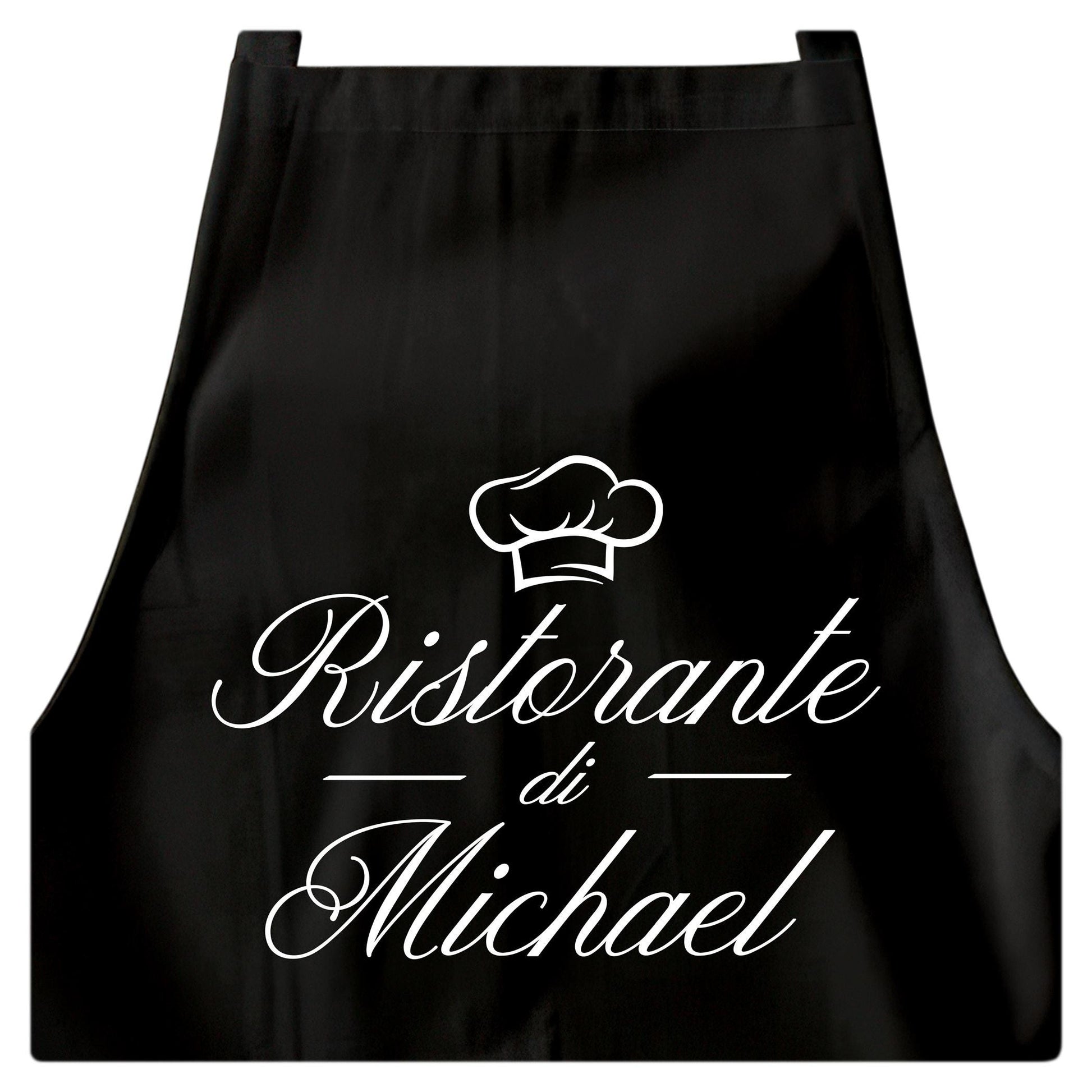 Schürze personalisierte Männer Frauen Ristorante Kochschürze lustiges Geschenk Backschürze Küchenschürze Schwarz